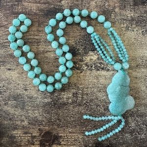 Vintage Chinese Round Jade Beads Necklace Carved Fish Pendant Antique